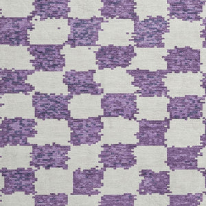 HomeRoots 8' X 10' Purple and Ivory Geometric Area Rug - Washable, Stain-Resistant, UV Protected for Durability 709412