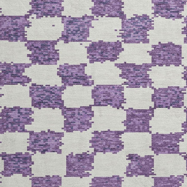 HomeRoots 8' X 10' Purple and Ivory Geometric Area Rug - Washable, Stain-Resistant, UV Protected for Durability 709412