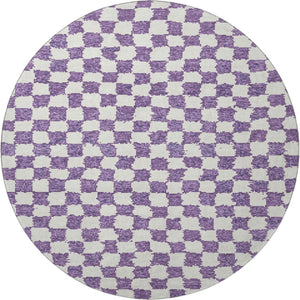 HomeRoots 8' X 10' Purple and Ivory Geometric Area Rug - Washable, Stain-Resistant, UV Protected for Durability 709412