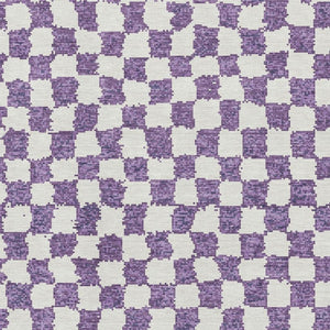 HomeRoots 9' X 12' Purple & Ivory Geometric Washable Area Rug with UV Protection for Home, Patio & Playroom 709413