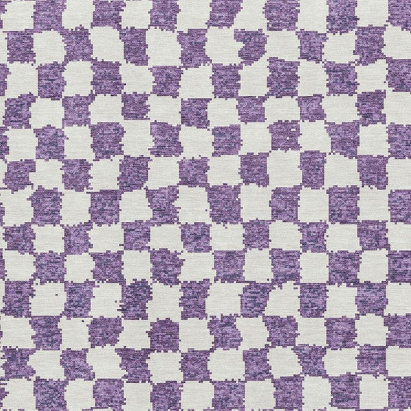 HomeRoots 10' X 14' Purple & Ivory Geometric Area Rug – Washable, UV-Protected, Durable for High-Traffic Spaces 709414