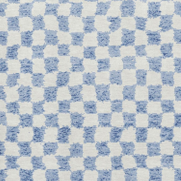 HomeRoots 5' X 8' Sky Blue Geometric Washable Area Rug - UV Protected, Pet-Friendly & Easy-Care Design! 709416