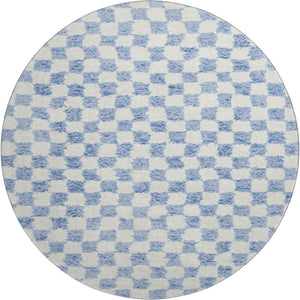 HomeRoots 8' X 10' Sky Blue Geometric Area Rug - Washable, UV Protected, Non-Slip, Perfect for Families! 709418