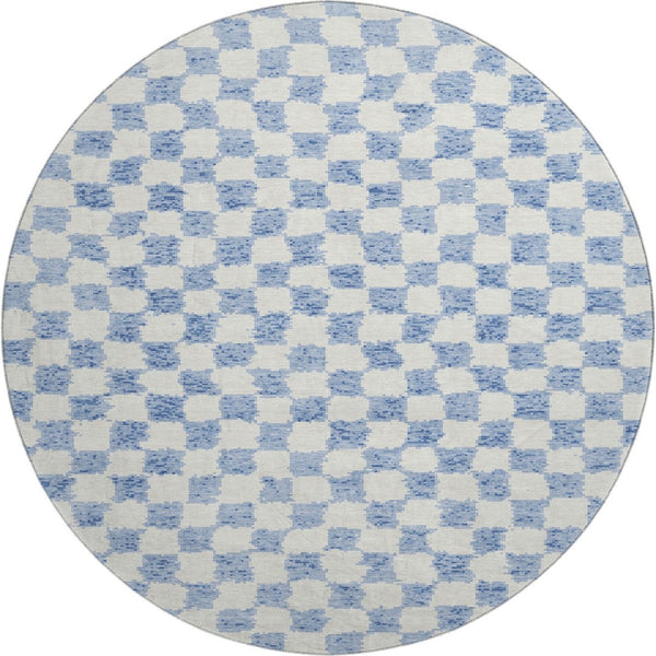 HomeRoots 8' X 10' Sky Blue Geometric Area Rug - Washable, UV Protected, Non-Slip, Perfect for Families! 709418
