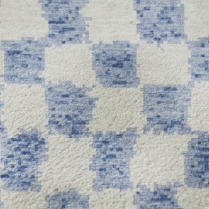 HomeRoots 8' X 10' Sky Blue Geometric Area Rug - Washable, UV Protected, Non-Slip, Perfect for Families! 709418