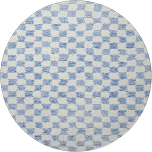 HomeRoots 8' X 10' Sky Blue Geometric Area Rug - Washable, UV Protected, Non-Slip, Perfect for Families! 709418