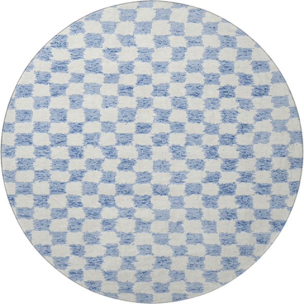 HomeRoots 8' X 10' Sky Blue Geometric Area Rug - Washable, UV Protected, Non-Slip, Perfect for Families! 709418