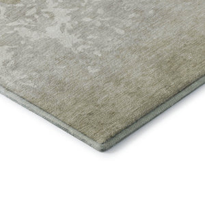 HomeRoots 5' X 8' Washable Damask Area Rug in Beige, Ivory & Taupe - UV Protected, Stain Resistant & Durable 709422