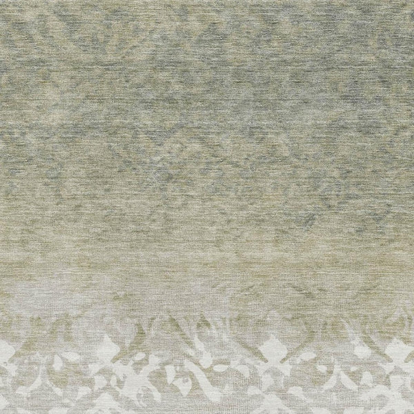 HomeRoots 8' Elegant Washable Round Damask Rug in Beige, Ivory & Taupe - UV & Stain Resistant, Non-Slip! 709423