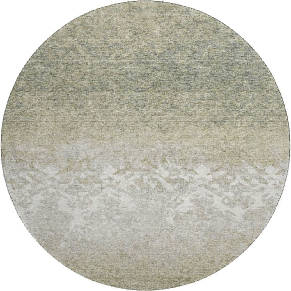 HomeRoots 8' X 10' Washable Damask Area Rug in Beige, Ivory, and Taupe - UV Protection & Pet-Friendly Design 709424