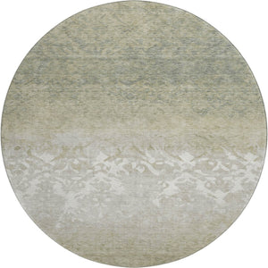 HomeRoots 8' X 10' Washable Damask Area Rug in Beige, Ivory, and Taupe - UV Protection & Pet-Friendly Design 709424