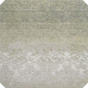HomeRoots 8' X 10' Washable Damask Area Rug in Beige, Ivory, and Taupe - UV Protection & Pet-Friendly Design 709424