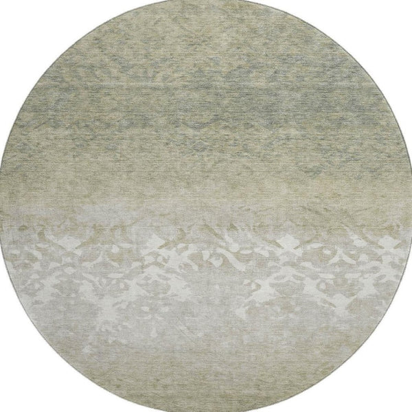 HomeRoots 8' X 10' Washable Damask Area Rug in Beige, Ivory, and Taupe - UV Protection & Pet-Friendly Design 709424