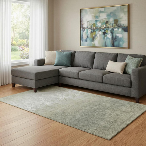 HomeRoots 9' X 12' Elegant Damask Area Rug in Beige, Ivory & Taupe – Washable, UV Protected, Family-Friendly Design 709425