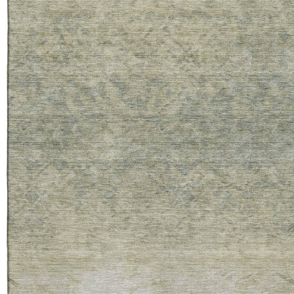 HomeRoots 10' Washable Damask Area Rug in Beige, Ivory, and Taupe with UV Protection - Family-Friendly Design! 709426