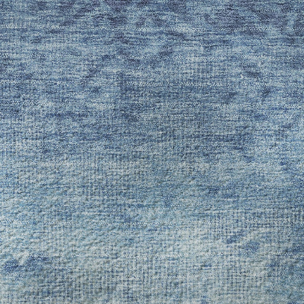 HomeRoots 8' X 10' Washable Denim Blue & Ivory Damask Area Rug – UV Protected, Stain Resistant, Pet Friendly! 709430