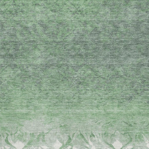 HomeRoots 5' X 8' Green And Ivory Damask Area Rug - Stylish, Washable, Stain-Resistant with UV Protection! 709434