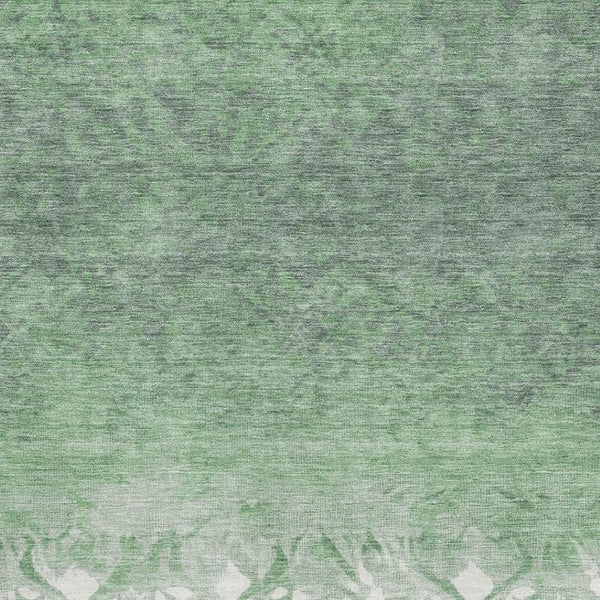 HomeRoots 5' X 8' Green And Ivory Damask Area Rug - Stylish, Washable, Stain-Resistant with UV Protection! 709434