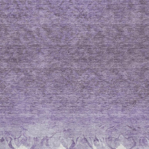 HomeRoots 5' Purple & Ivory Damask Area Rug - Machine Washable, UV Protected, Stain Resistant for Busy Homes 709440