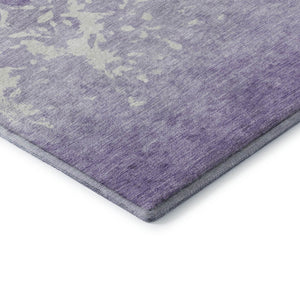 HomeRoots 9' X 12' Elegant Purple and Ivory Damask Area Rug with UV Protection for Homes with Kids & Pets 709443