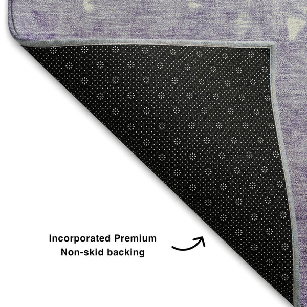 HomeRoots 10' X 14' Purple and Ivory Damask Area Rug - Washable, Stain-Resistant, UV Protected for Longevity 709444