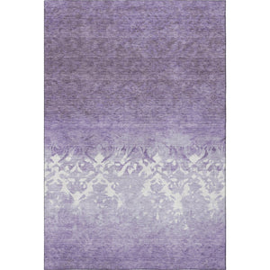 HomeRoots 10' X 14' Purple and Ivory Damask Area Rug - Washable, Stain-Resistant, UV Protected for Longevity 709444