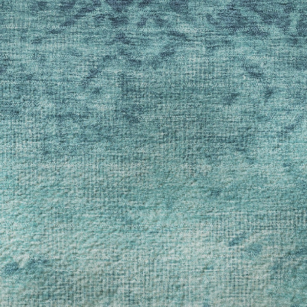 HomeRoots 8' X 10' Teal And Ivory Damask Area Rug - Washable, UV Protected, Perfect for Homes with Kids & Pets! 709448