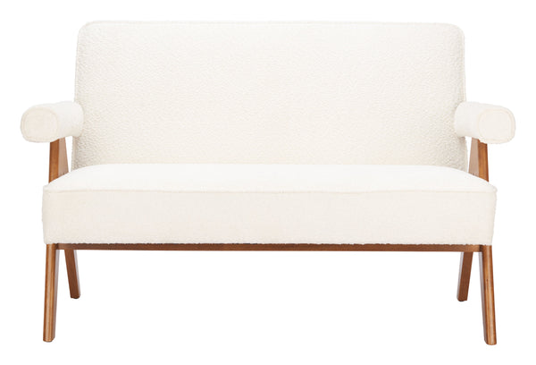 Zuo Modern Encanto Loveseat Ivory - Elegant, Durable 100% Polyester Sofa Perfect For Home & Hospitality Settings White 100% Polyester,Rubberwood 110659-zuo-modern