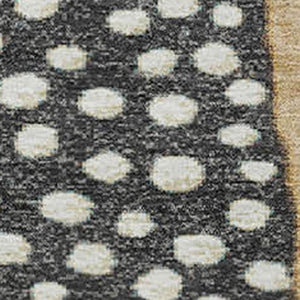 HomeRoots 8' X 10' Geometric Washable Area Rug in Black, Gold & Ivory - Durable, Stylish, and UV Protected! 709454