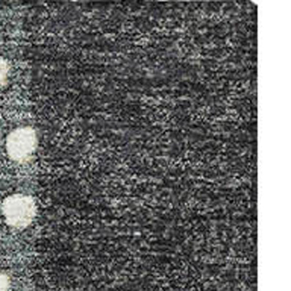 HomeRoots 9' X 12' Washable Black Gold Ivory Geometric Area Rug with UV Protection for Modern Homes 709455