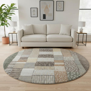 HomeRoots 8' X 10' Washable Area Rug in Brown, Ivory & Gray - Stylish, Durable, UV-Protected for High-Traffic Spaces 709460