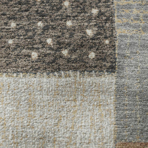 HomeRoots 8' X 10' Washable Area Rug in Brown, Ivory & Gray - Stylish, Durable, UV-Protected for High-Traffic Spaces 709460