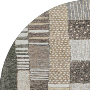 HomeRoots 8' X 10' Washable Area Rug in Brown, Ivory & Gray - Stylish, Durable, UV-Protected for High-Traffic Spaces 709460