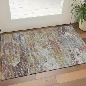 HomeRoots 5' X 8' Stylish Navy Blue Geometric Area Rug – Washable, UV Protected, Stain Resistant for Homes 709464