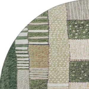 HomeRoots 8' X 10' Stylish Olive Green and Beige Geometric Washable Area Rug with UV Protection & Non-Slip Backing 709472