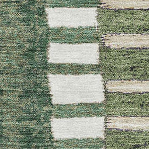 HomeRoots 10' Geometric Washable Area Rug in Olive Green, Beige & Ivory - UV Protected, Stain Resistant Design 709474