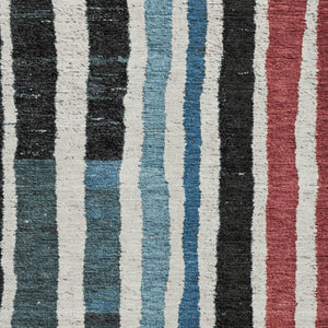 HomeRoots 5' X 8' Washable Area Rug in Striking Black, Blue & Copper with UV Protection for Indoor & Outdoor Use 709476