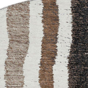 HomeRoots 8' X 10' Stylish Brown, Teal & Ivory Striped Washable Area Rug with UV Protection for High Traffic Areas 709484