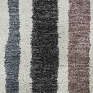 HomeRoots 9' X 12' Stylish Denim Blue Striped Washable Area Rug with UV Protection for High-Traffic Spaces 709491
