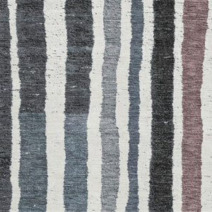 HomeRoots 10' X 14' Denim Blue Striped Area Rug - UV Protected, Stain-Resistant, Perfect for High-Traffic Areas 709492