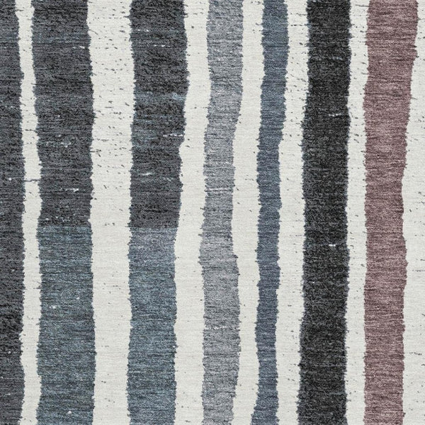 HomeRoots 10' X 14' Denim Blue Striped Area Rug - UV Protected, Stain-Resistant, Perfect for High-Traffic Areas 709492