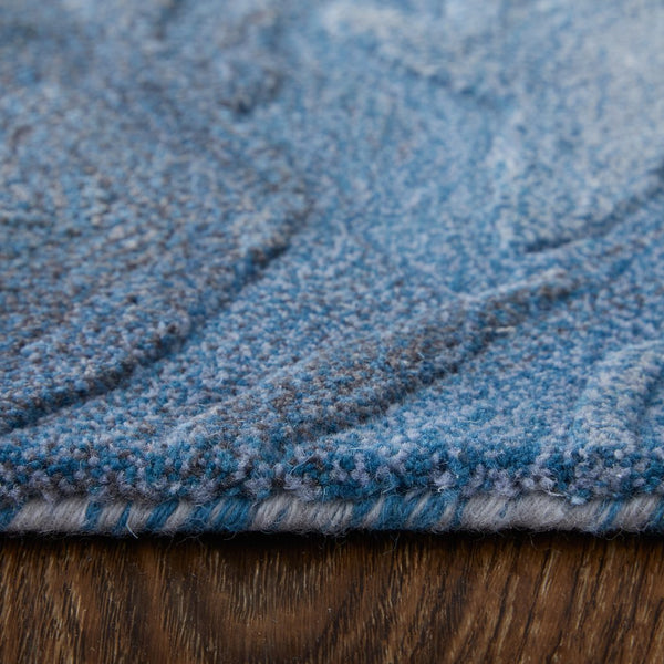 Feizy Rugs Kawai Hand-tufted Wool & Viscose Abstract Rug - Luxurious Medium Pile For Modern Coastal Elegance Blue,Black,Gray Wool,Viscose Kaw8983fblugryf00