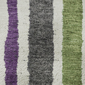 HomeRoots 8' X 10' Colorful Striped Washable Area Rug with UV Protection - Durable, Stain-Resistant Design! 709496