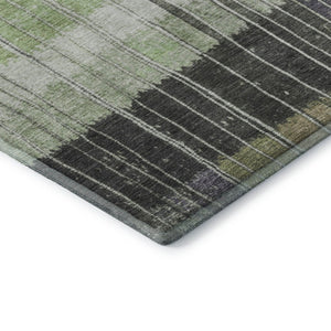 HomeRoots 8' Stylish Artichoke Green & Purple Striped Round Rug – Washable, UV-Protected, Stain-Resistant! 709507