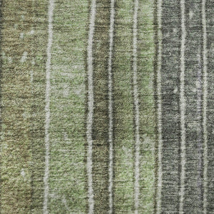 HomeRoots 8' X 10' Striped Artichoke Green & Purple Washable Area Rug with UV Protection for Kids & Pets 709508