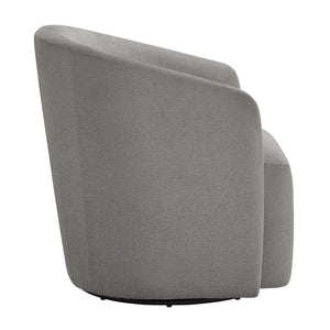 English Elm Ardena Swivel Barrel Chair with Durable Commercial-Grade Fabric, Pocket Coil Seat, 360° Swivel Comfort Gray B050P322595