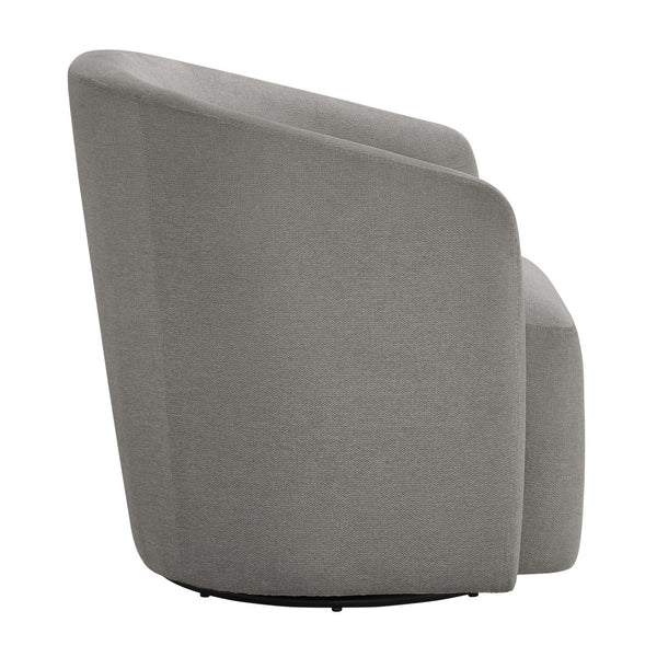 English Elm Ardena Swivel Barrel Chair with Durable Commercial-Grade Fabric, Pocket Coil Seat, 360° Swivel Comfort Gray B050P322595
