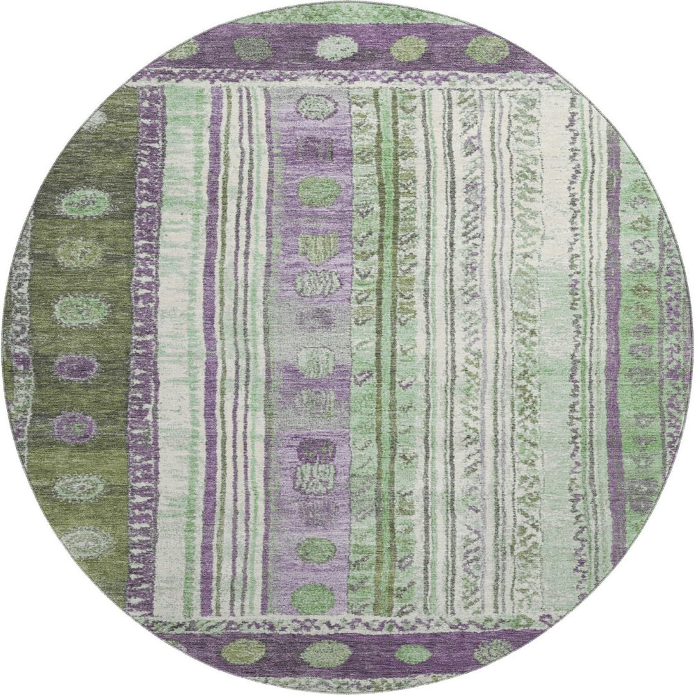 HomeRoots 8' X 10' Colorful Striped Washable Area Rug with UV Protection – Perfect for High-Traffic Spaces! 709544