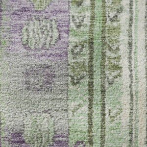 HomeRoots 8' X 10' Colorful Striped Washable Area Rug with UV Protection – Perfect for High-Traffic Spaces! 709544