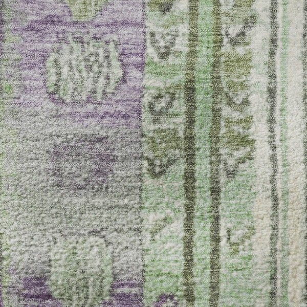 HomeRoots 8' X 10' Colorful Striped Washable Area Rug with UV Protection – Perfect for High-Traffic Spaces! 709544